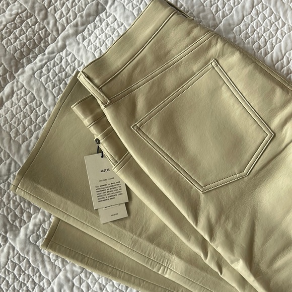 Agolde Pinch Waist Leather Pants NWT - Picture 3 of 5